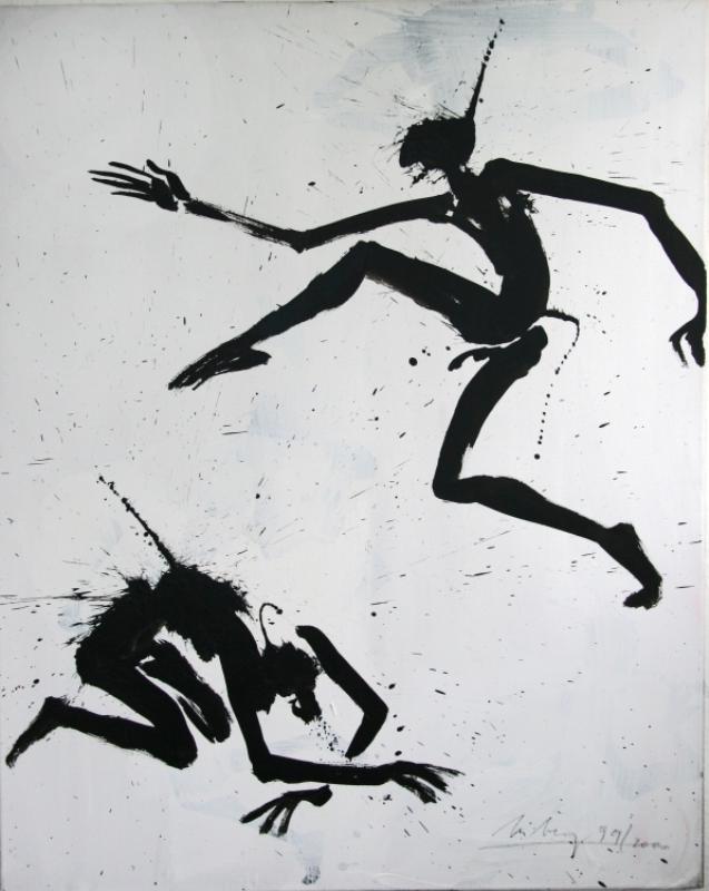 Helge Leiberg: o.T. (zwei Figuren)
