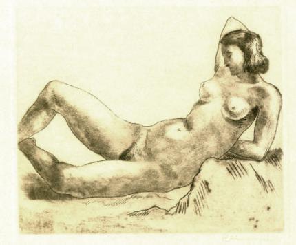 Fritz Kempe: Liegender Akt
