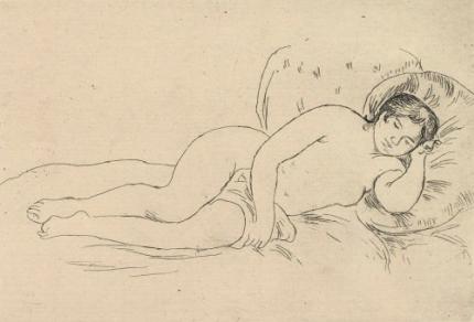 Pierre August Renoir:  Femme nue couchée (à droite)