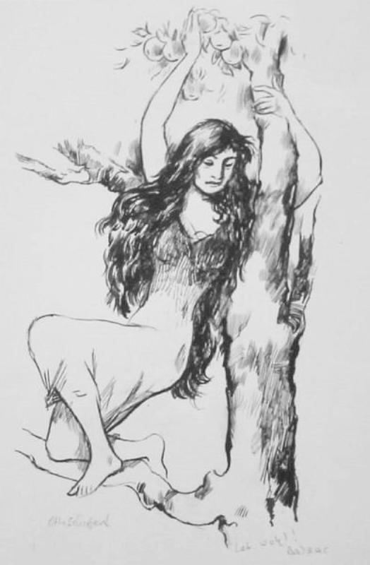 Otto Schubert: Junge Frau im Baum