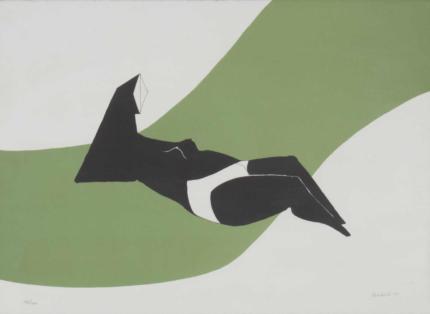 Lynn Russell Chadwick: Reclining on green