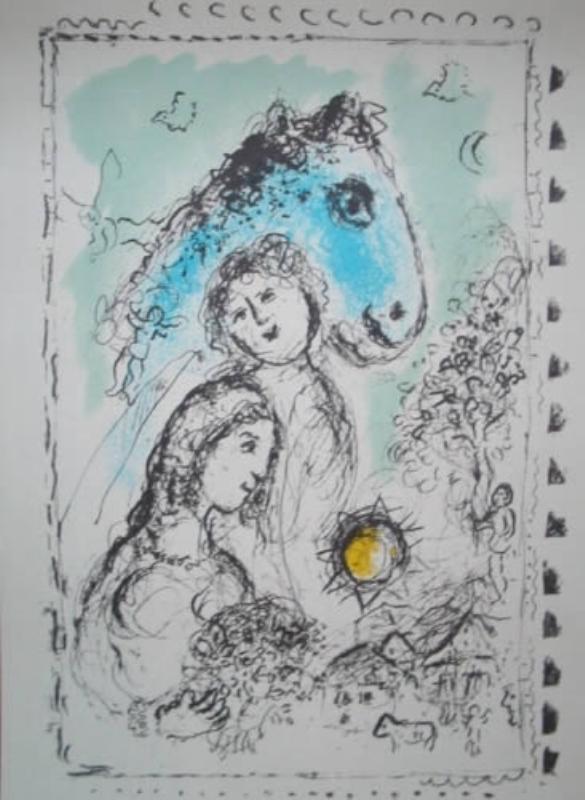 Marc Chagall: Blaues Pferd mit Paar
